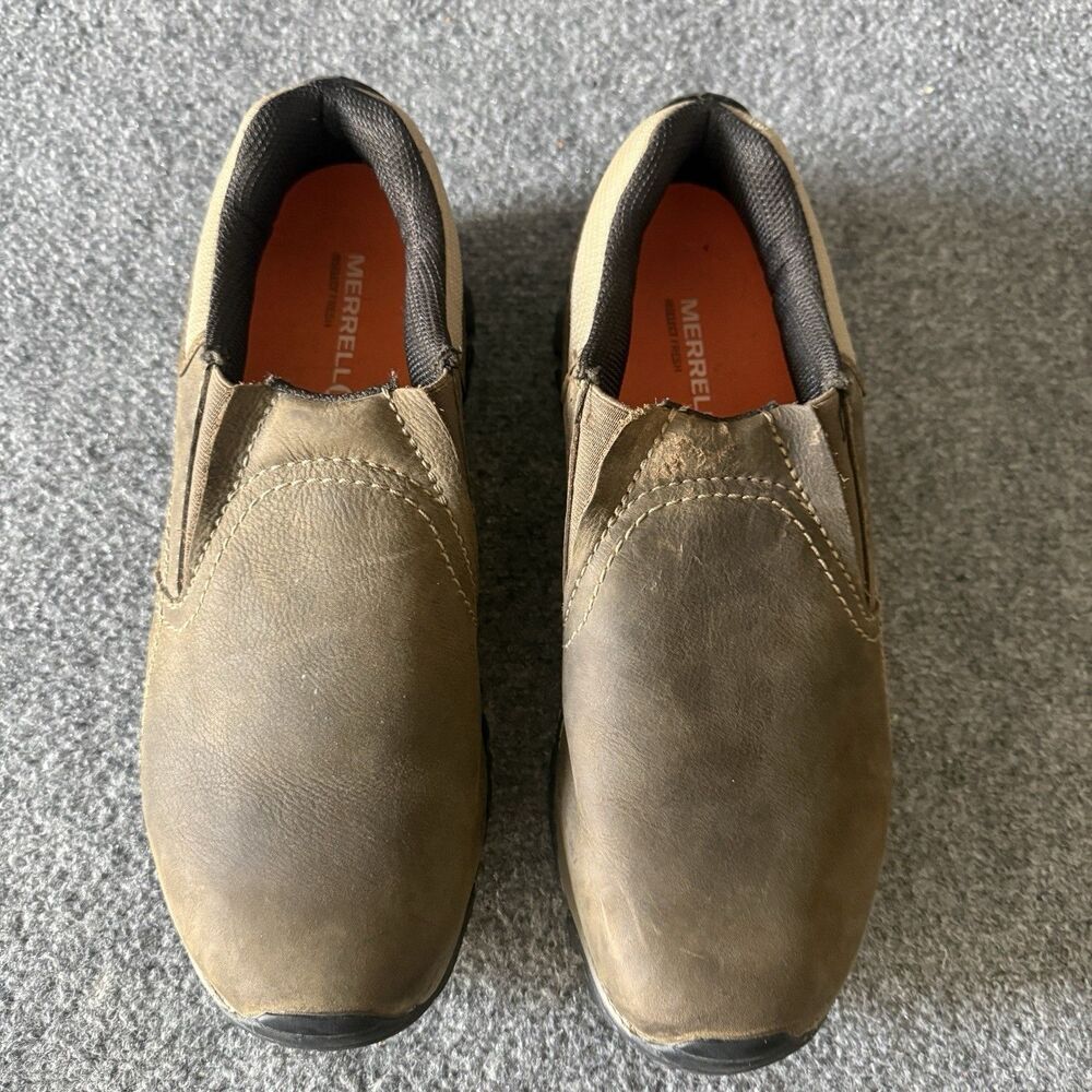 Merrell Jungle Moc Leather Kangaroo Brown Slip On Hiking Shoes Men's 11 Comfort